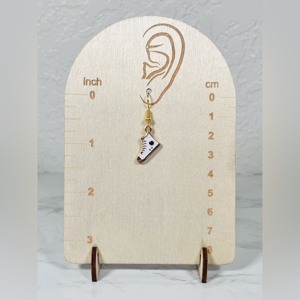 4/$20 Black & White Sneaker Earrings - Picture 5 of 9
